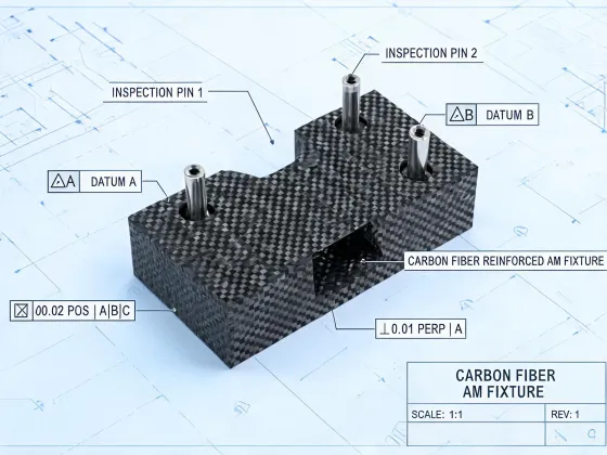 Carbon fiber fixture with datum targets